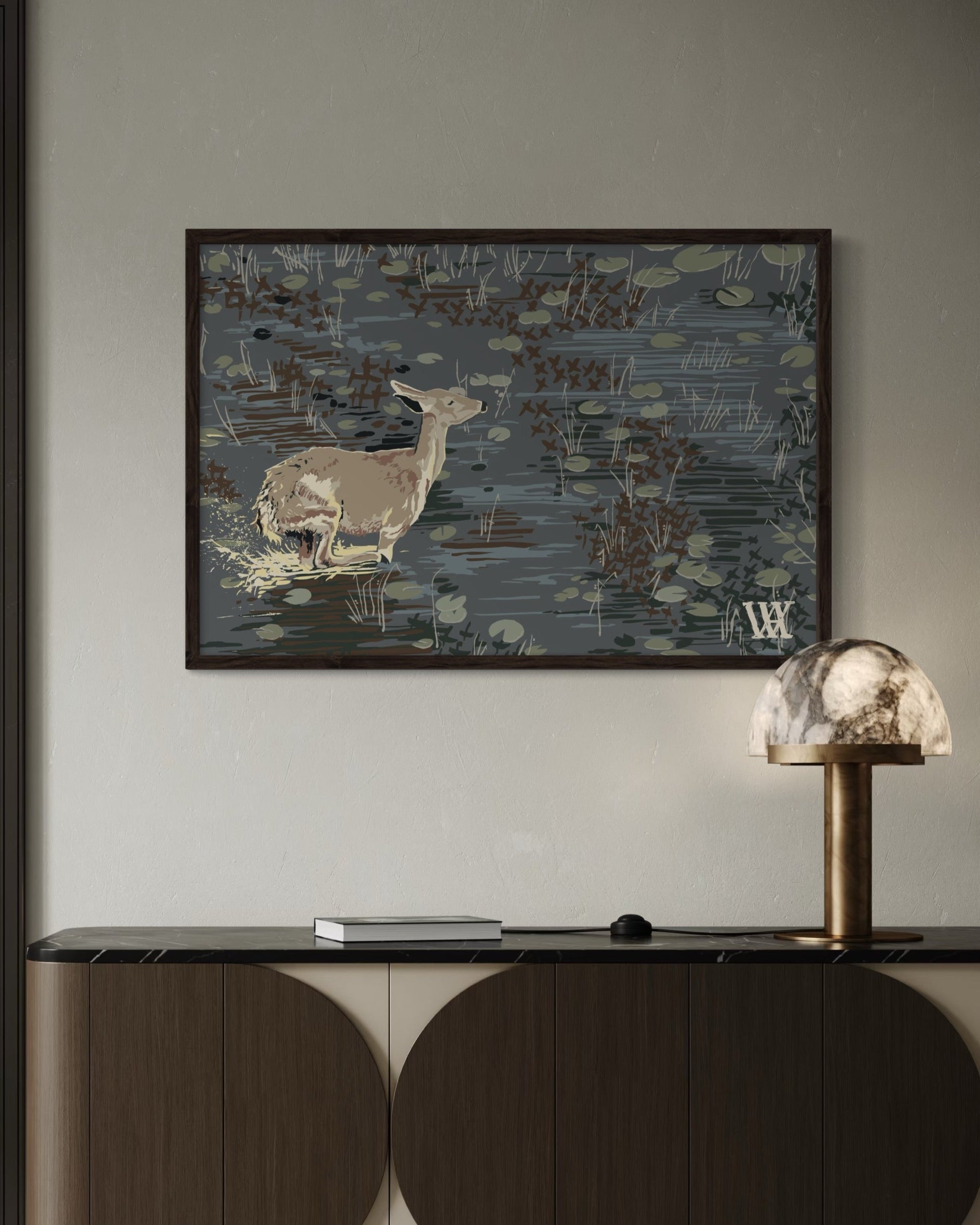 Slate Lilypad Doe | Austin Williams Art | austinwilliamsart.com
