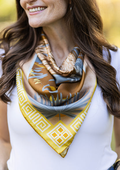 Rose Gold Ocmulgee Alligator - Double-Sided Silk Scarf