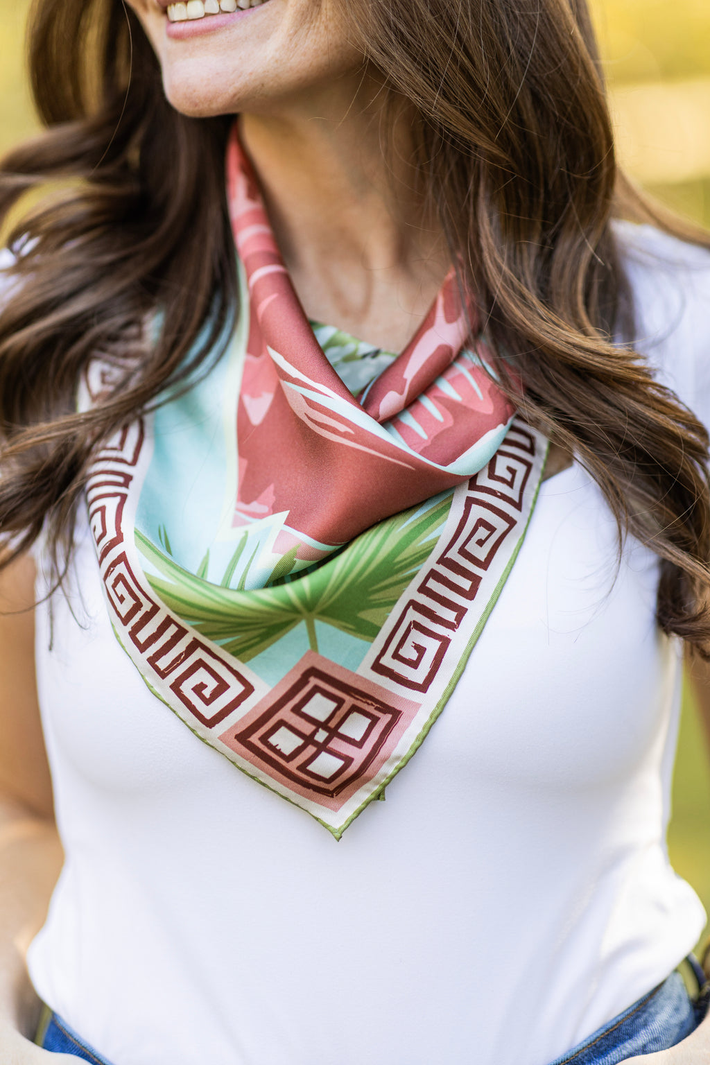 Pink Ocmulgee Alligator Silk Scarf