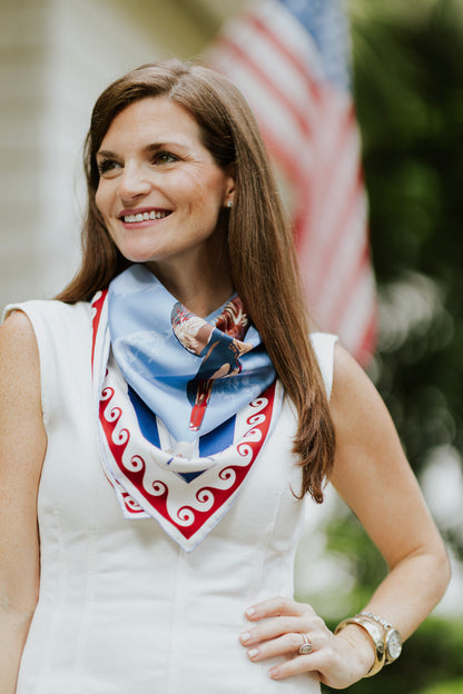 Americana Tide Diver - Double-Sided Silk Scarf
