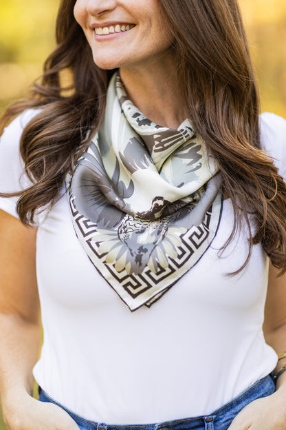 Neutral Pointing Strong - Double-Sided Silk Scarf