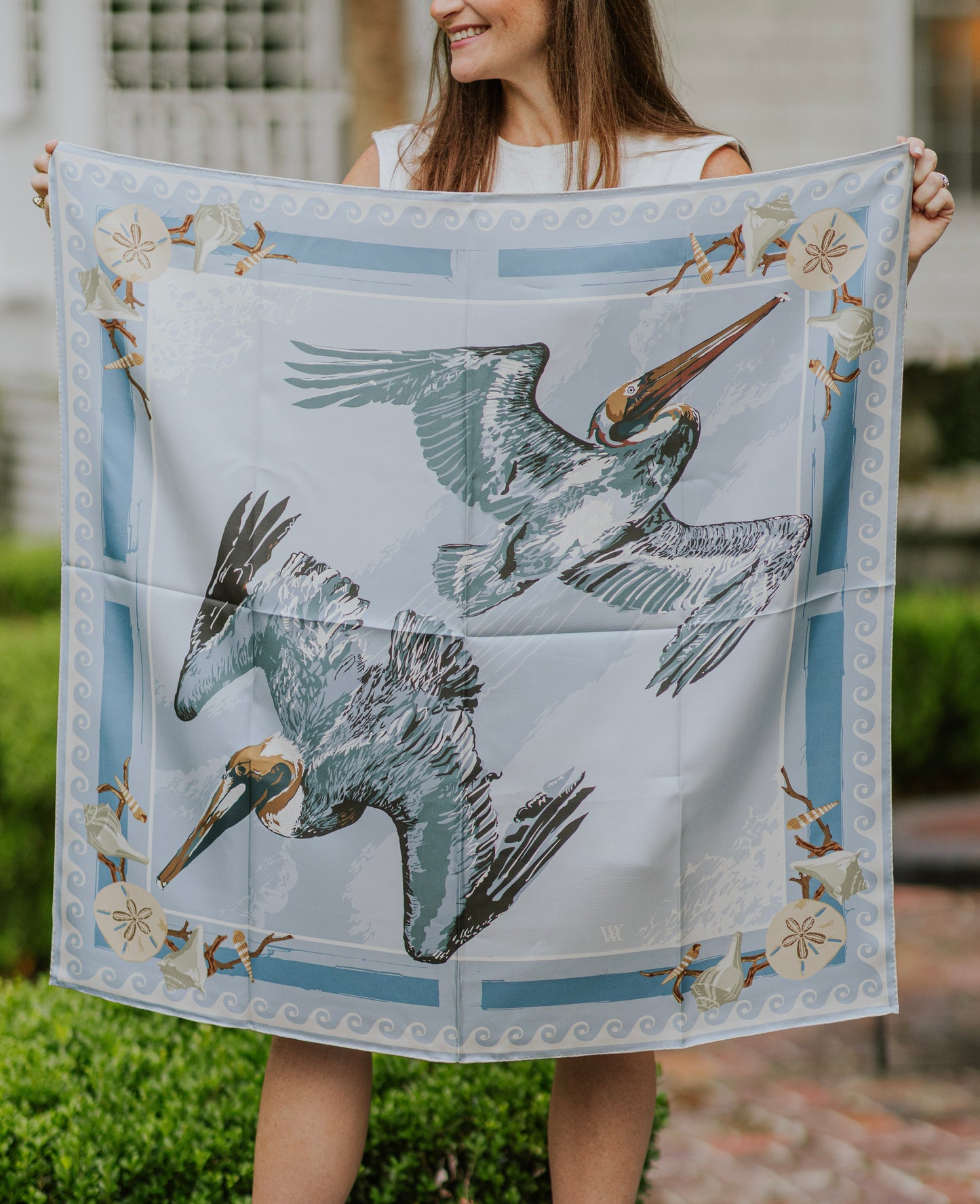 Mist Tide Diver - Double-Sided Silk Scarf