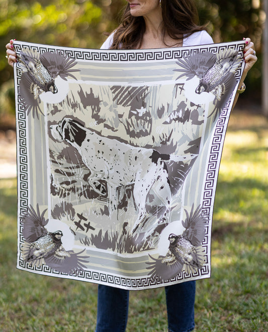 Neutral Pointing Strong - Double-Sided Silk Scarf