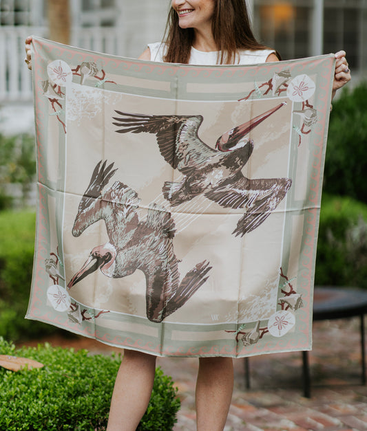 Sand Tide Diver - Double-Sided Silk Scarf