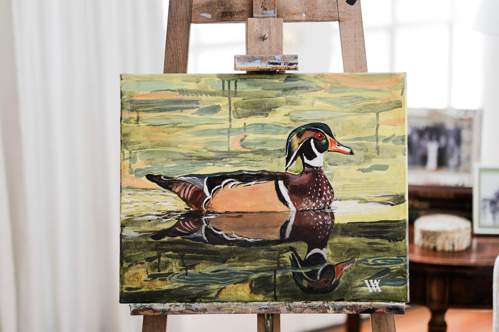 Nature's Mirror: Wood Duck in Dawnlight