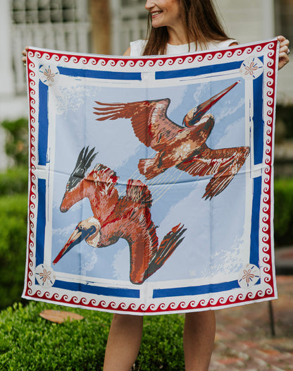 Americana Tide Diver - Double-Sided Silk Scarf