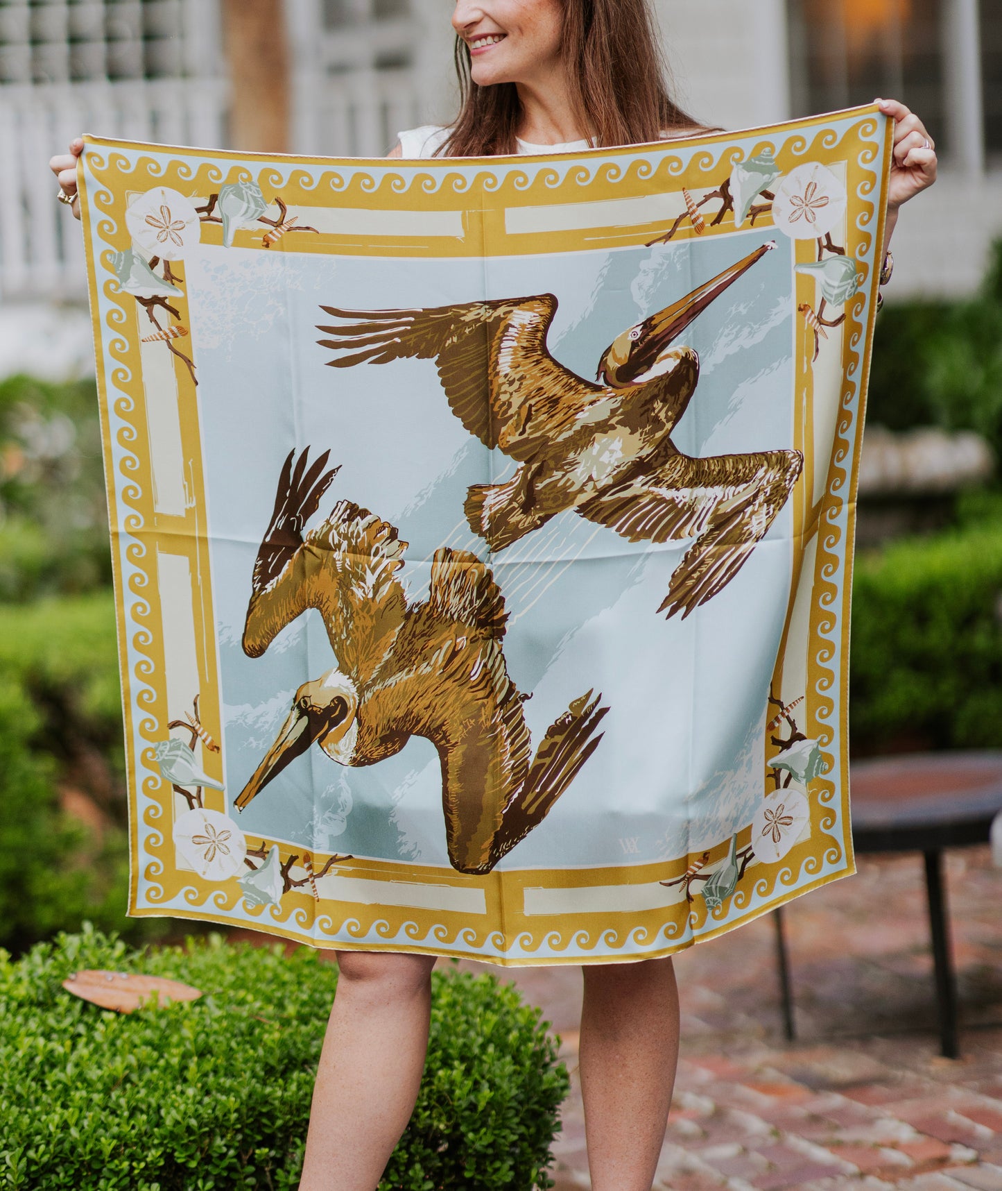 Buttercup Tide Diver - Double-Sided Silk Scarf