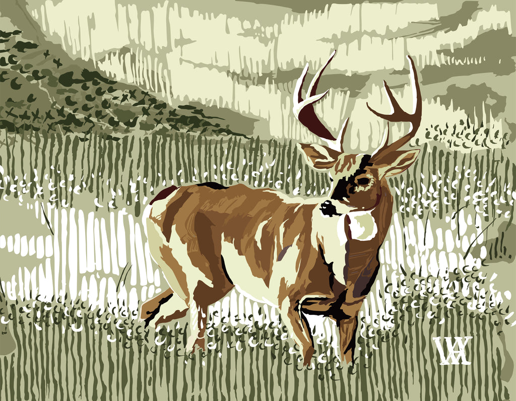 Green Still Buck | Austin Williams Art | austinwilliamsart.com
