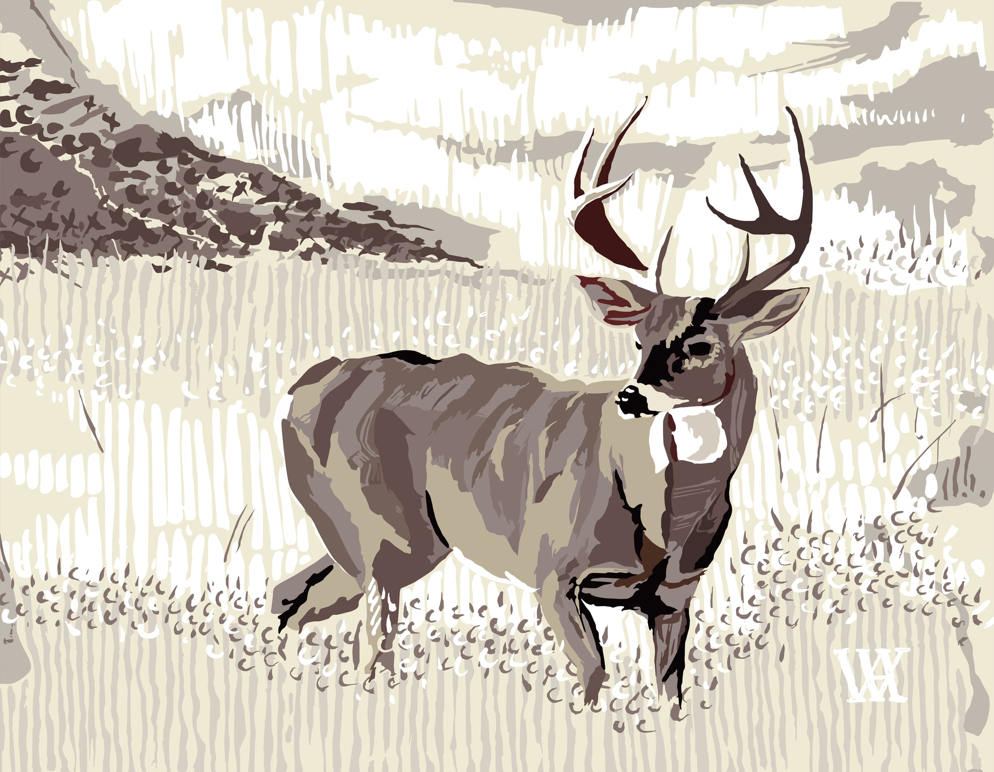 Neutral Still Buck | Austin Williams Art | austinwilliamsart.com
