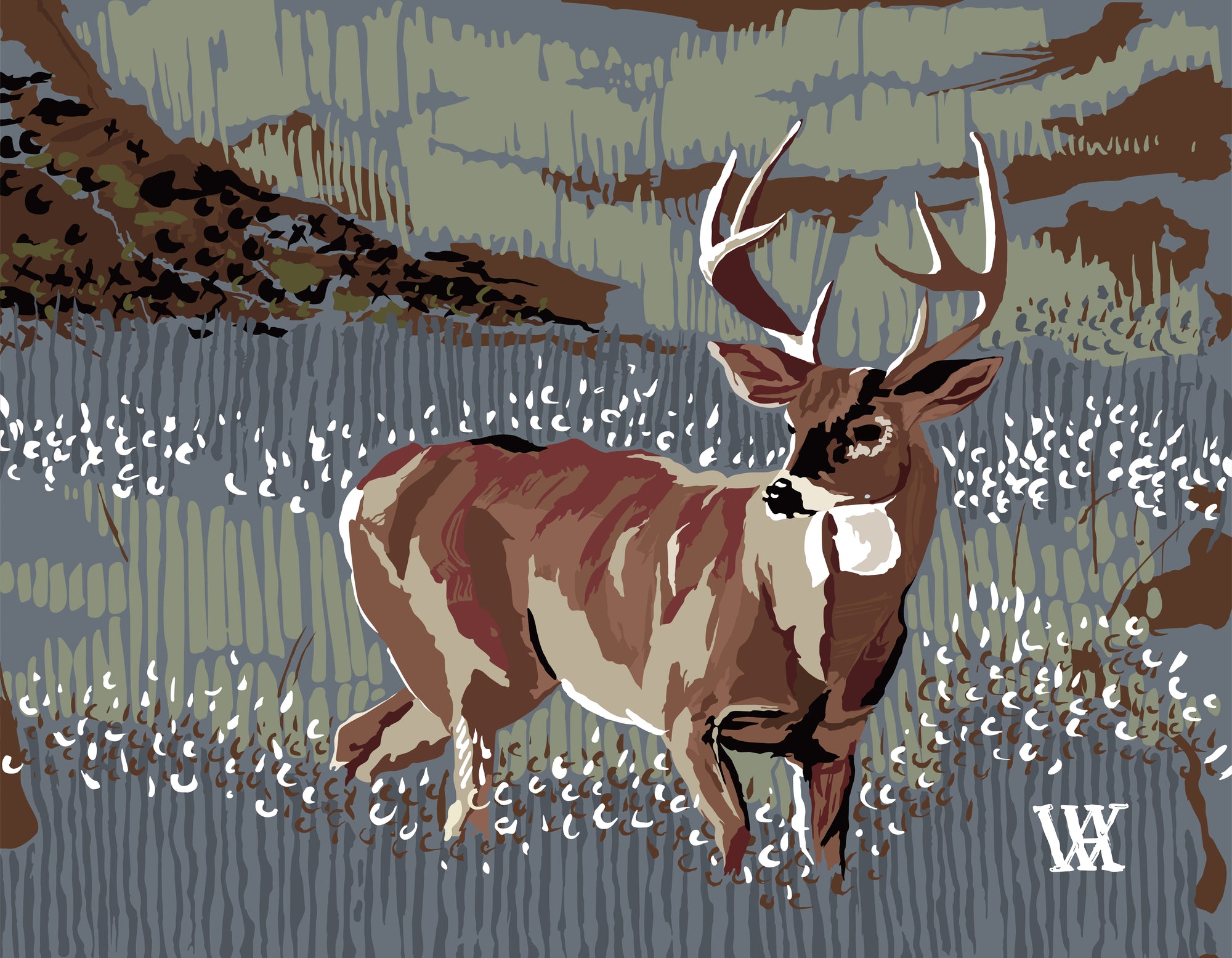 Slate Still Buck | Austin Williams Art | austinwilliamsart.com