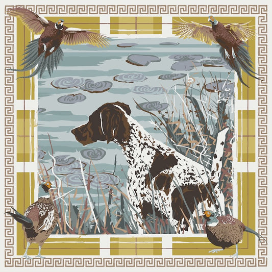 Buttercup Pheasant Watch - Double-Sided Silk Scarf