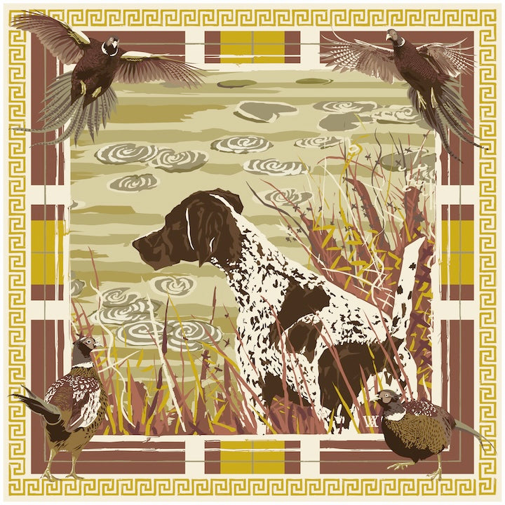 Clay Pheasant Watch - Double-Sided Silk Scarf