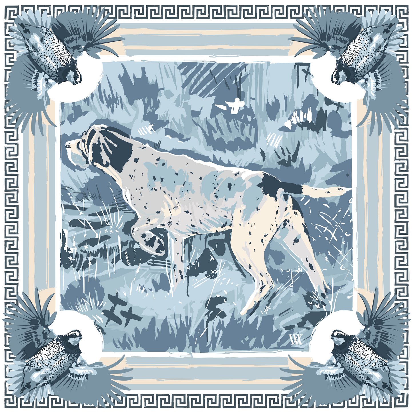 Light Blue Pointing Strong - Double-Sided Silk Scarf