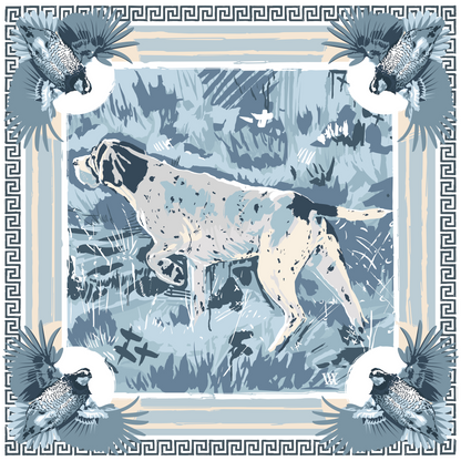 Light Blue Pointing Strong - Double-Sided Silk Scarf
