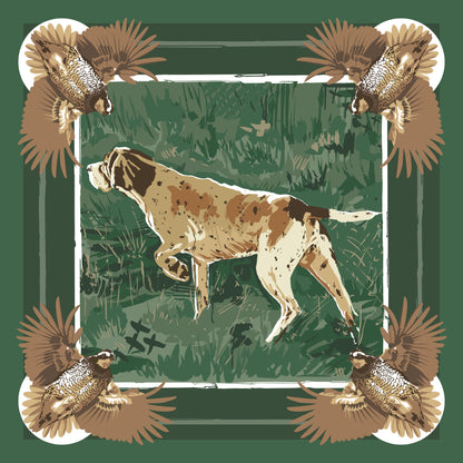 Dark Green Neutral Pointing Strong Pocket Square