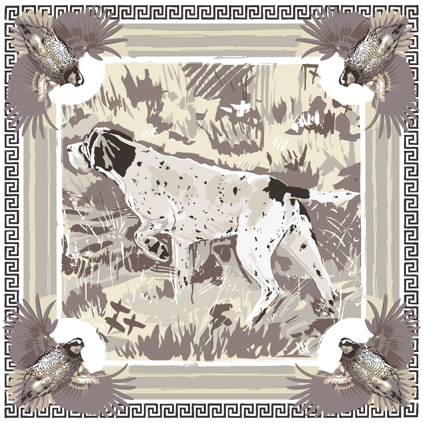 Neutral Pointing Strong - Double-Sided Silk Scarf