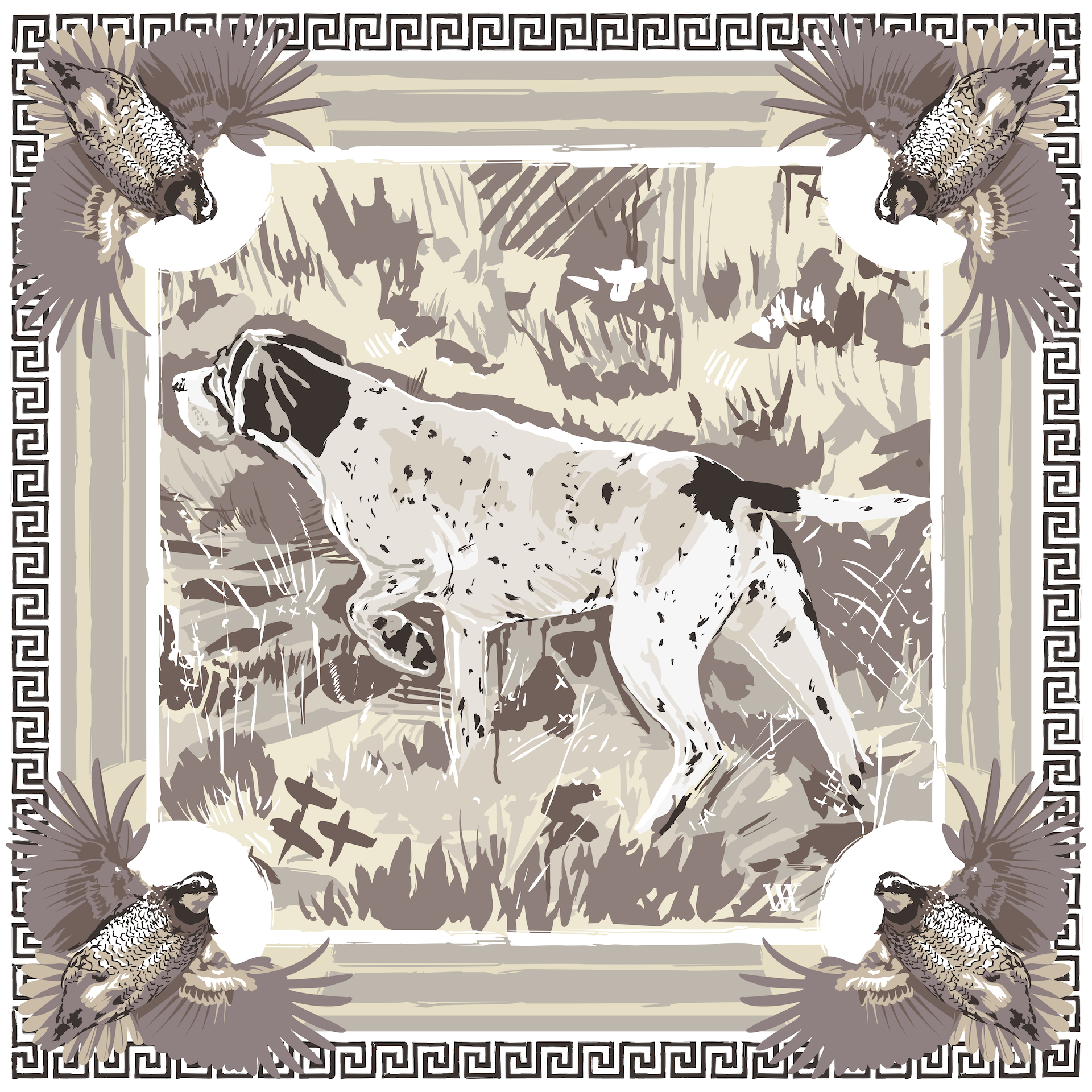 Neutral Pointing Strong Silk Scarf