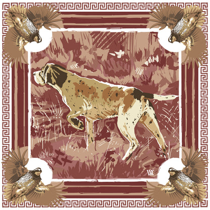 Wine Pointing Strong - Double-Sided Silk Scarf