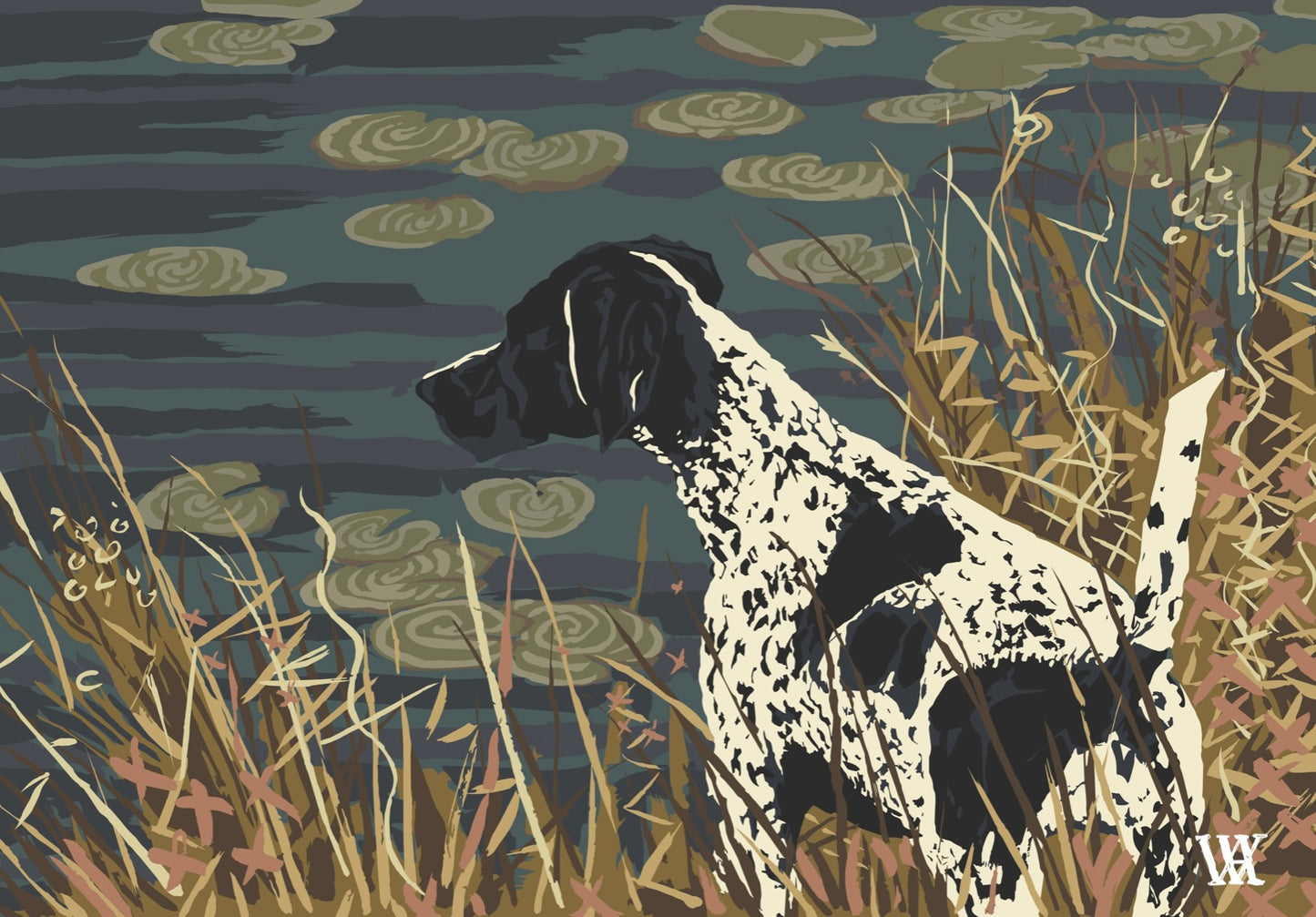 Navy German Shorthair at Pond