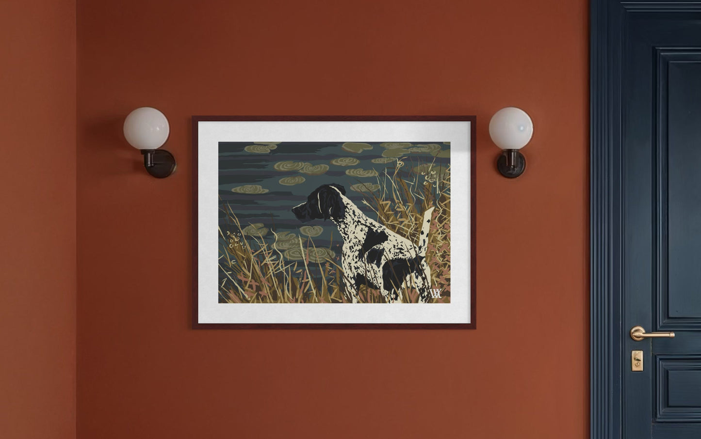 Navy German Shorthair at Pond