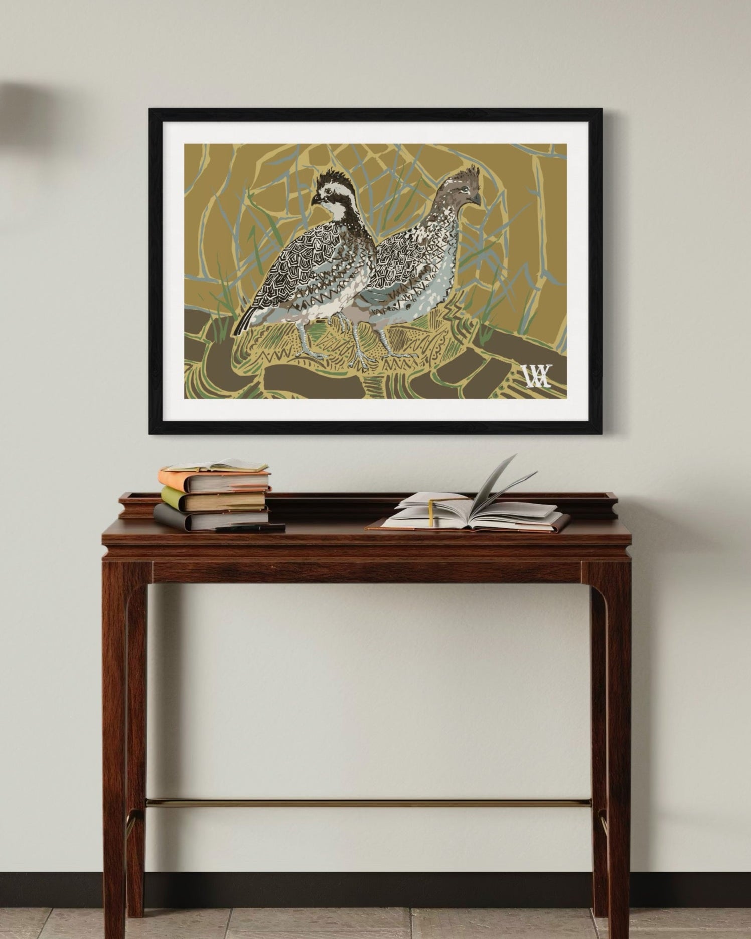 Gold Bobwhite Pair | Austin Williams Art | austinwilliamsart.com