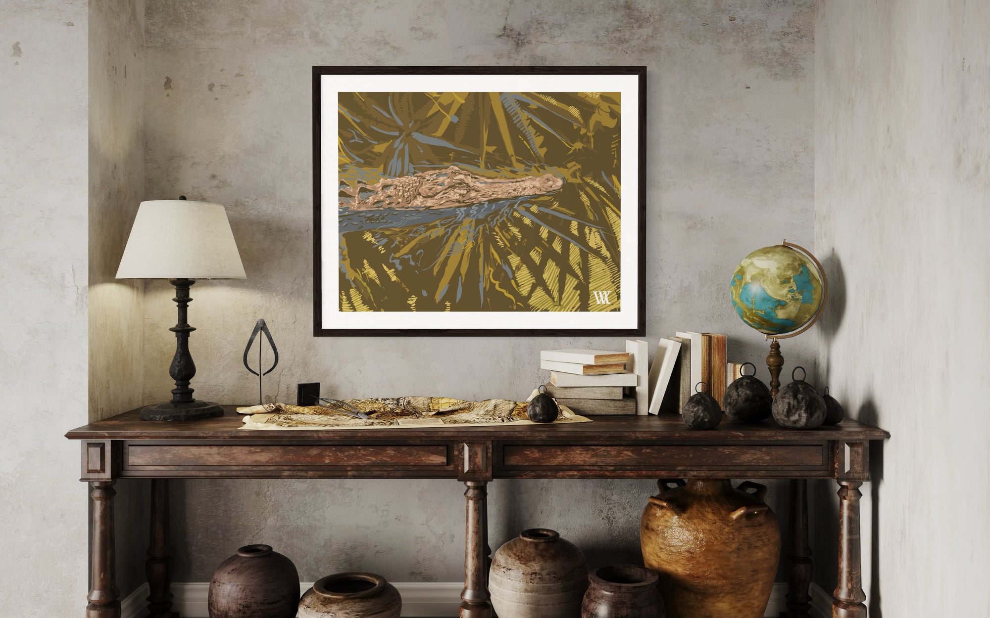 Gold Ocmulgee Alligator | Austin Williams Art | austinwilliamsart.com