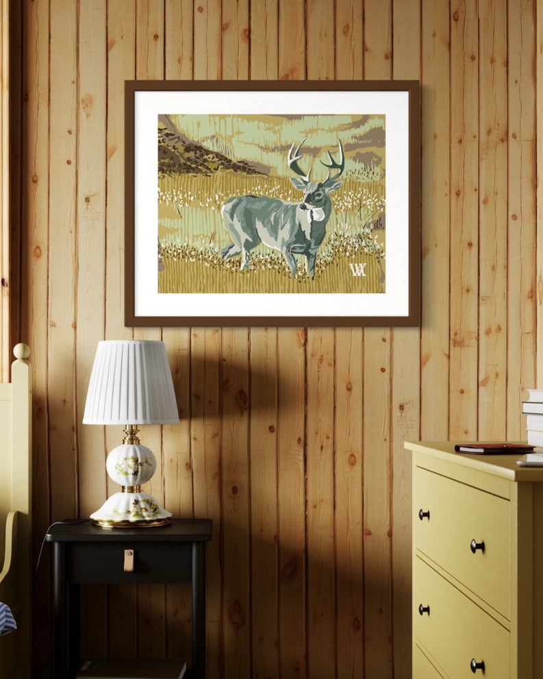 Golden Still Buck | Austin Williams Art | austinwilliamsart.com
