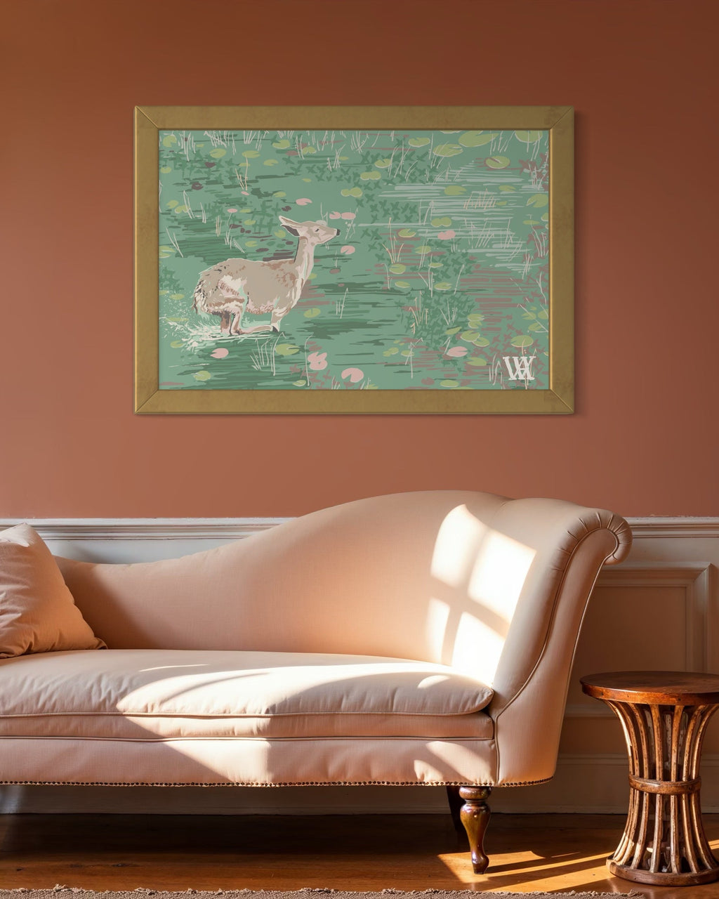 Green/Pink Lilypad Doe | Austin Williams Art | austinwilliamsart.com