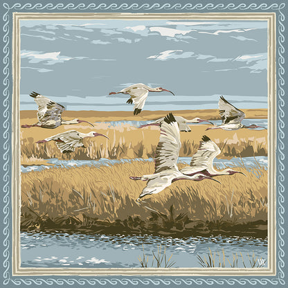 Buttercup Marsh Flyer - Double-Sided Silk Scarf