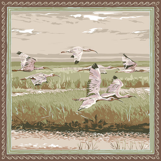 Pale Pink Marsh Flyer - Double-Sided Silk Scarf