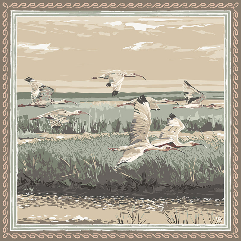 Sand Marsh Flyer - Double-Sided Silk Scarf