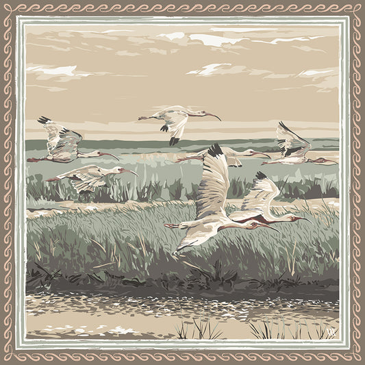 Sand Marsh Flyer - Double-Sided Silk Scarf