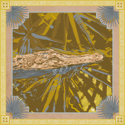 Rose Gold Ocmulgee Alligator - Double-Sided Silk Scarf