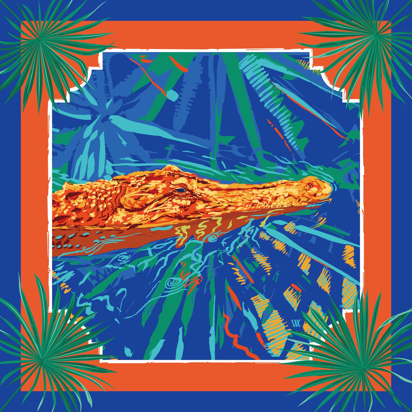 Swamp Ocmulgee Alligator Pocket Square