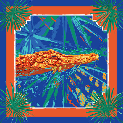 Swamp Ocmulgee Alligator Pocket Square