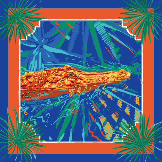 Swamp Ocmulgee Alligator Pocket Square
