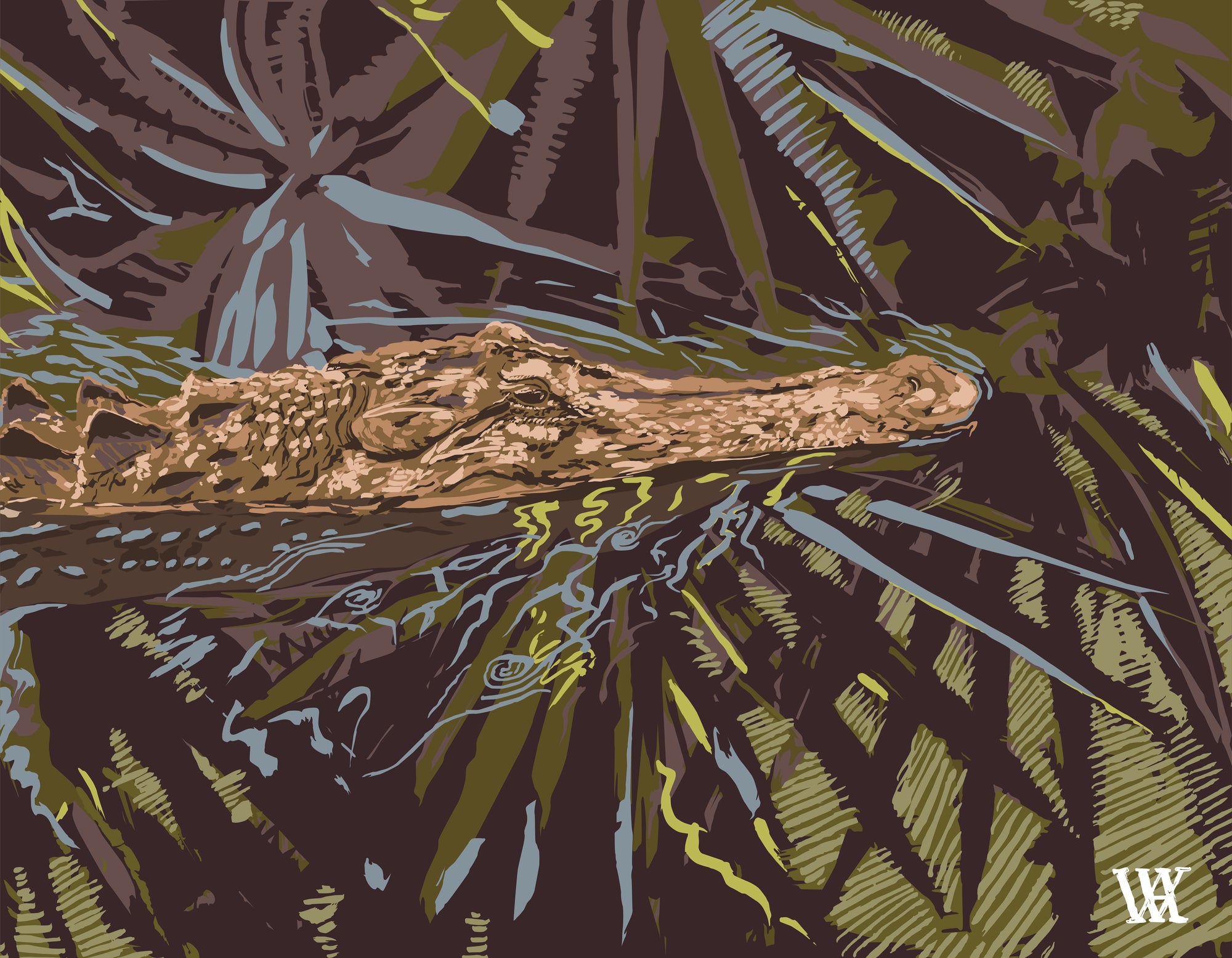Brown Ocmulgee Alligator | Austin Williams Art | austinwilliamsart.com