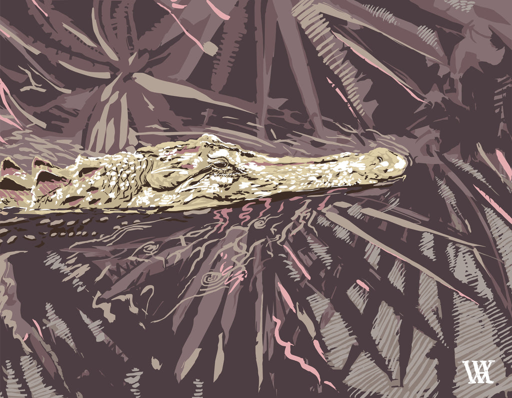 Neutral Ocmulgee Alligator | Austin Williams Art | austinwilliamsart.com