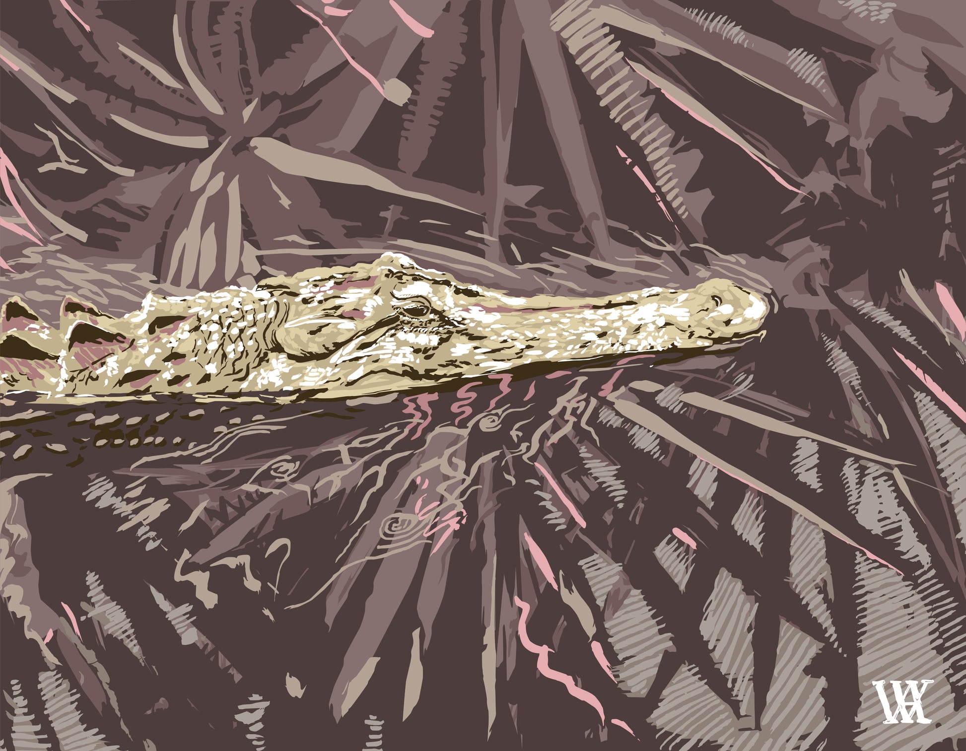 Neutral Ocmulgee Alligator | Austin Williams Art | austinwilliamsart.com