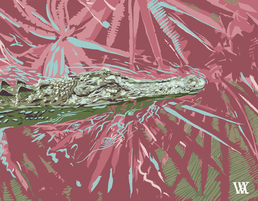 Pink Ocmulgee Alligator | Austin Williams Art | austinwilliamsart.com