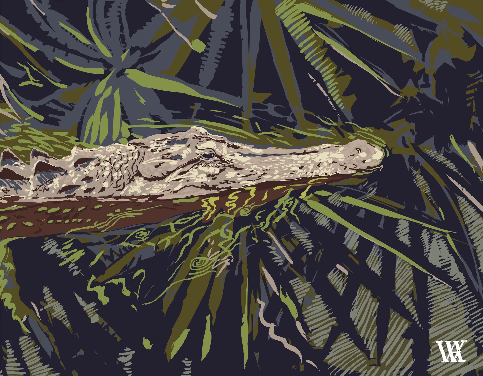 Slate Ocmulgee Alligator | Austin Williams Art | austinwilliamsart.com