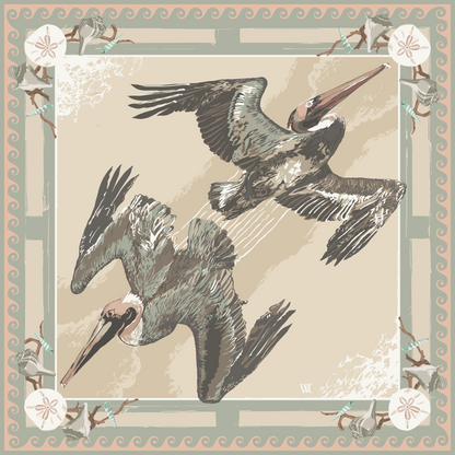 Sand Tide Diver - Double-Sided Silk Scarf
