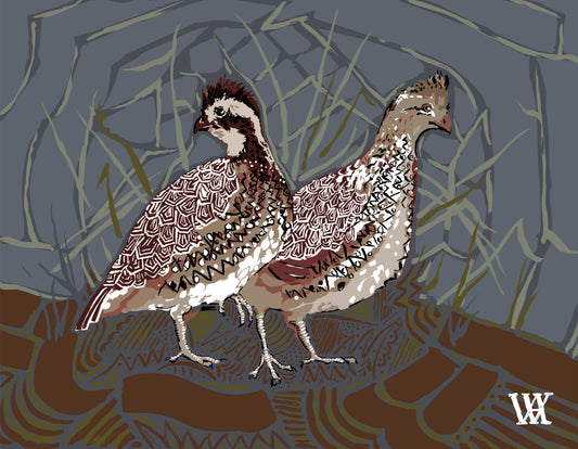 Slate Bobwhite Pair | Austin Williams Art | austinwilliamsart.com
