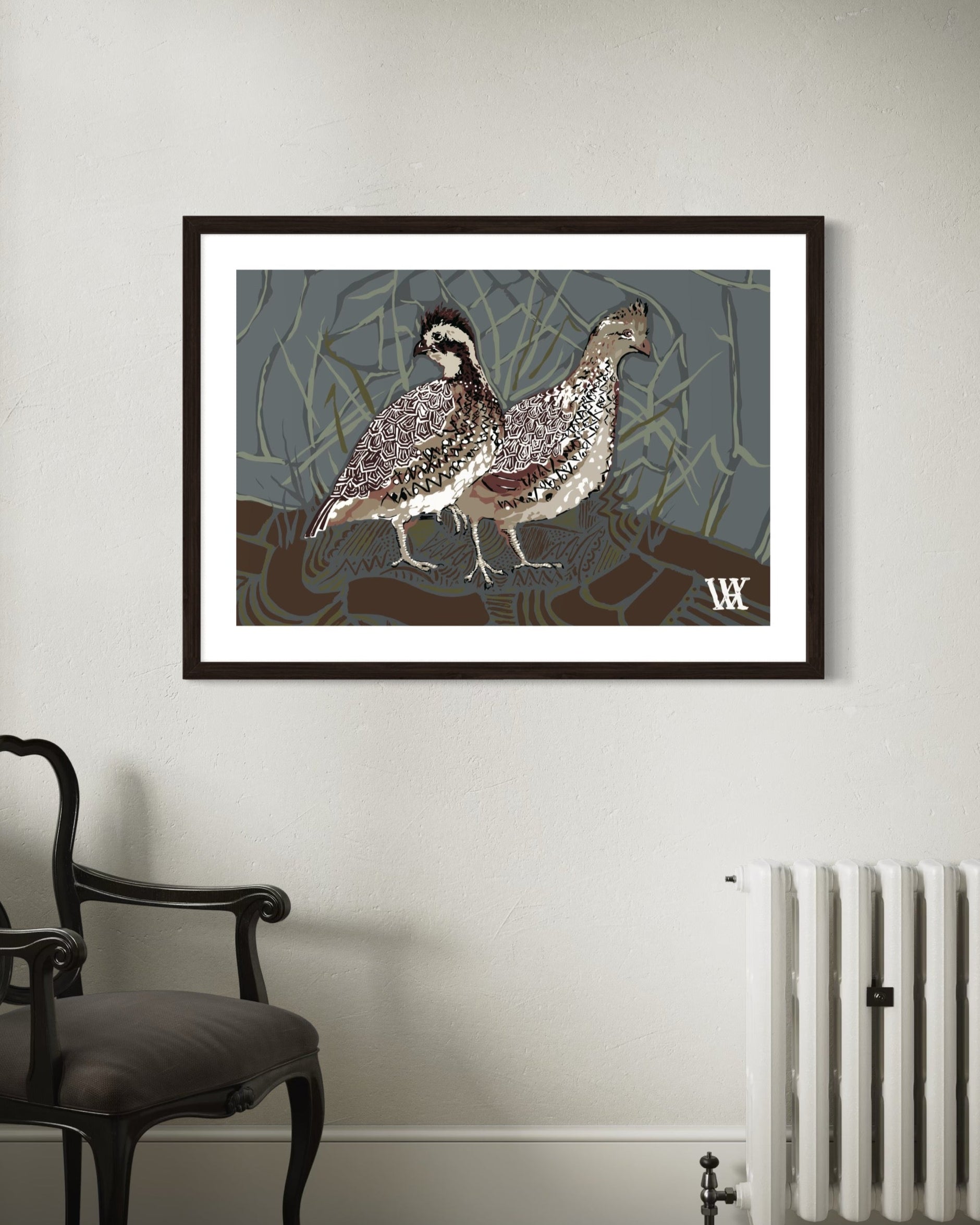 Slate Bobwhite Pair | Austin Williams Art | austinwilliamsart.com